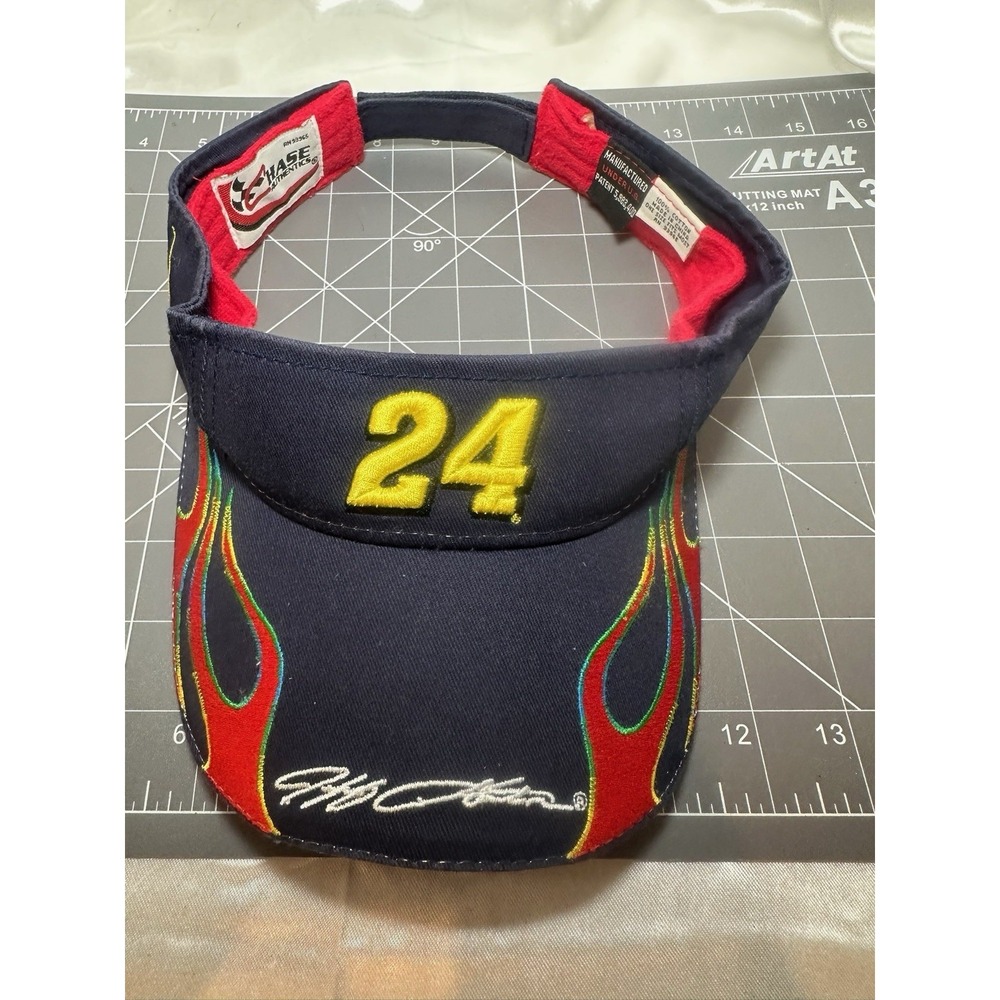 Vintage Jeff Gordon #24 DuPont Motorsports Chase Flames Sun Visor Hat Cap NASCAR